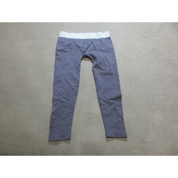 Gymshark Womens Pants Small Leggings Logo Waist Crop - Picture 1 of 5